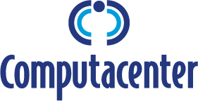 Dark blue and light blue computacenter logo