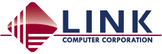 Link Corp Navy Blue and Burgundy logo